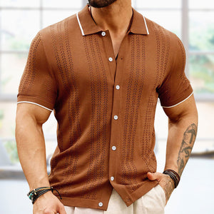 Short-sleeved Shirt Summer Button Lapel Top Fashion Business Shirt