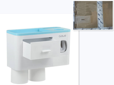 Image of Magnetic Toothbrush Storage Rack With Toothpaste Squeezer Toiletry Set