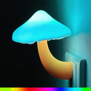 Color Changing Mushroom Night Light Plug-in Wall Based Lamp Gift for Kids Adults Cute Mushroom Nursery Light for Bedroom